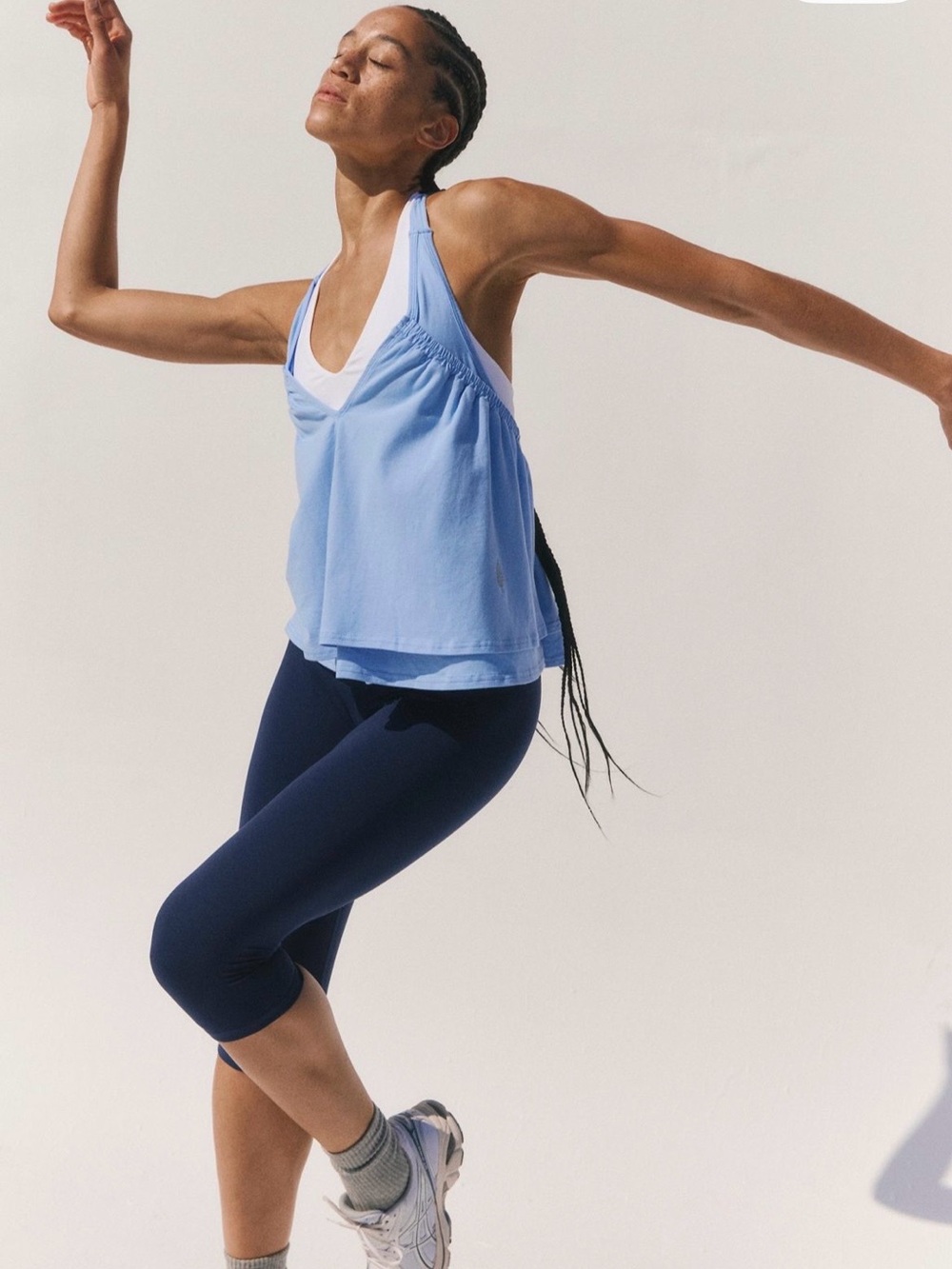 Free People Lay Low halter Tank Light Blue-Women